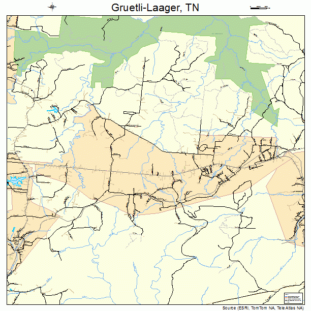 Gruetli-Laager, TN street map