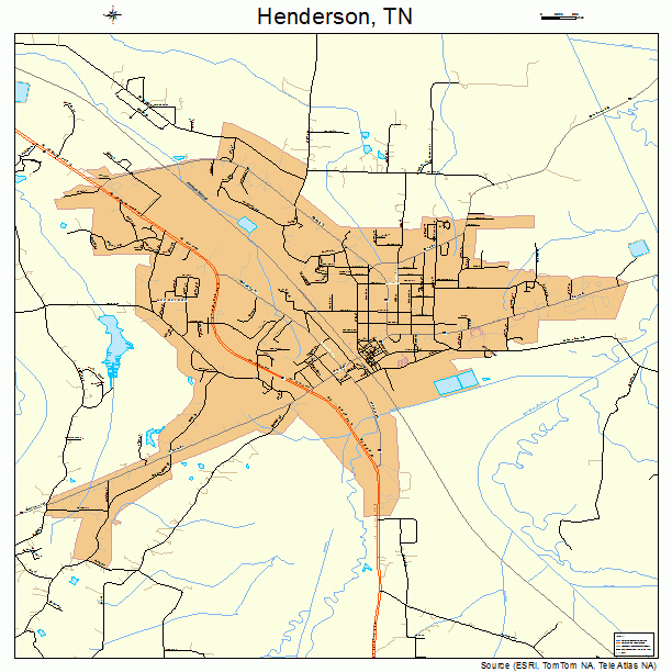 Henderson, TN street map