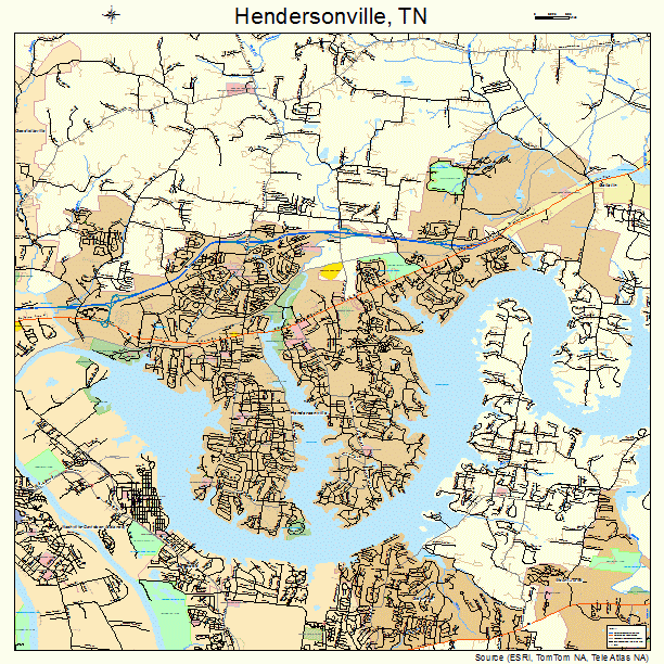 Hendersonville, TN street map