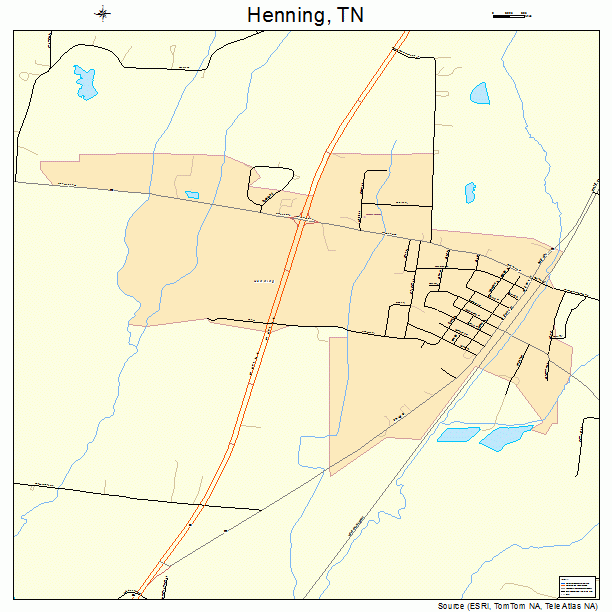 Henning, TN street map