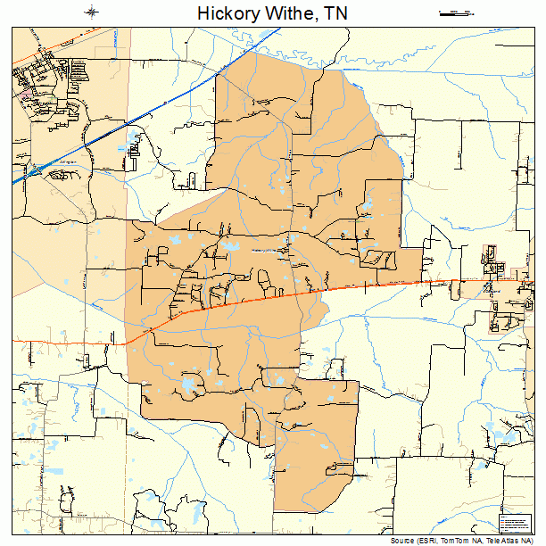 Hickory Withe, TN street map