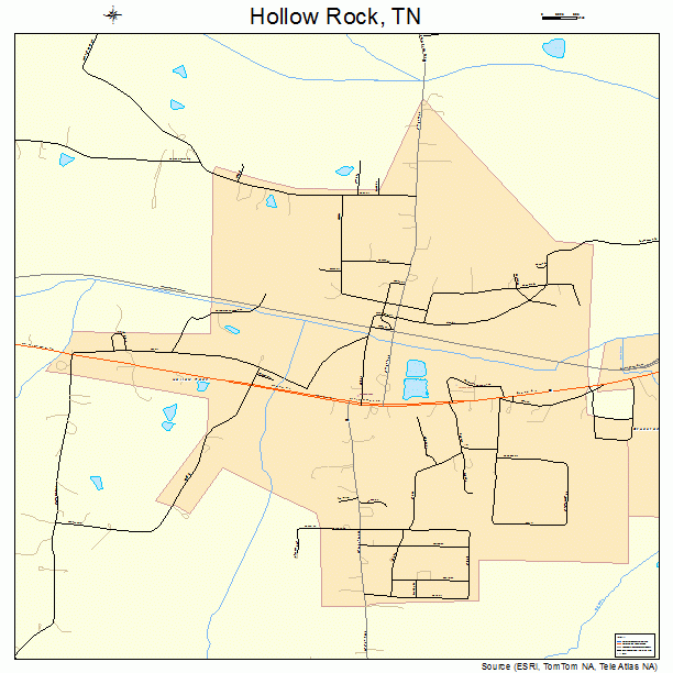 Hollow Rock, TN street map