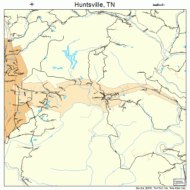 Huntsville, TN street map