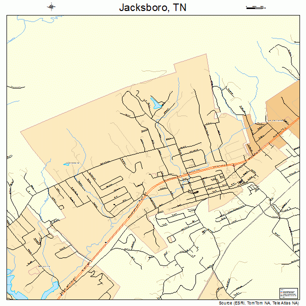 Jacksboro, TN street map