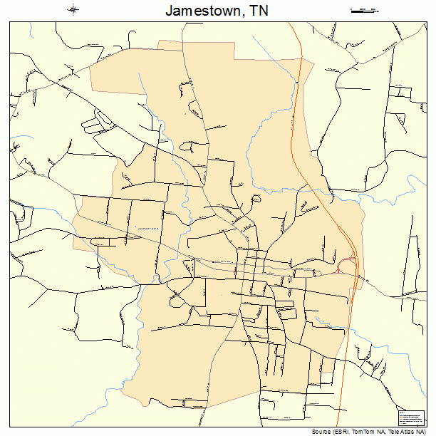 Jamestown, TN street map