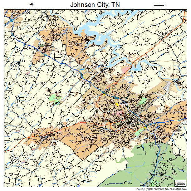 Johnson City, TN street map