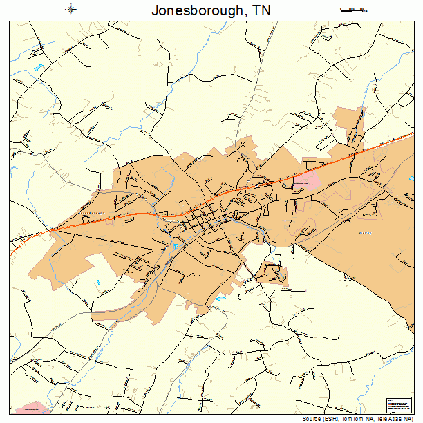 Jonesborough, TN street map