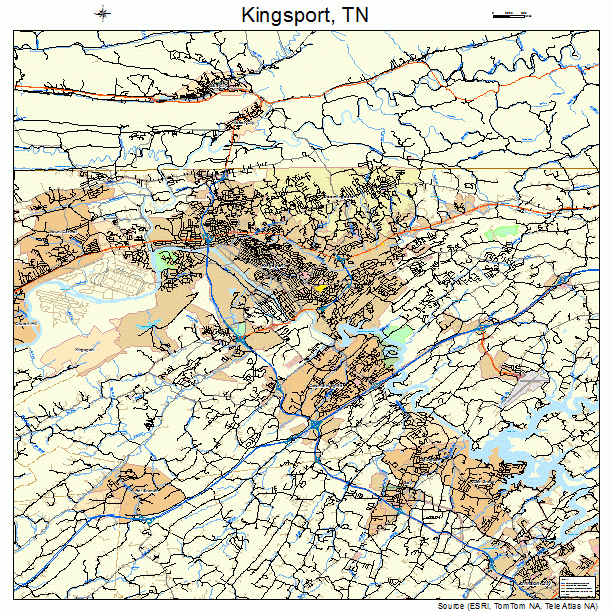 Kingsport, TN street map