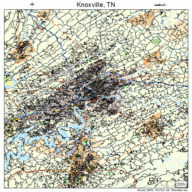 Knoxville, TN street map