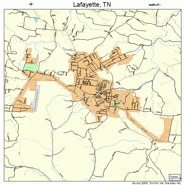 Lafayette, TN street map