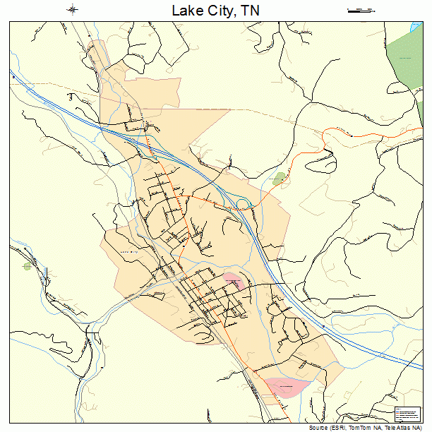 Lake City, TN street map