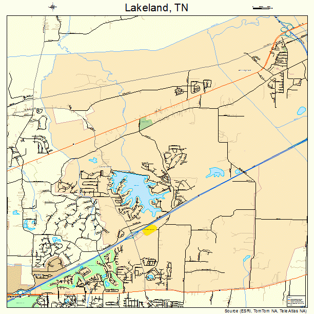 Lakeland, TN street map