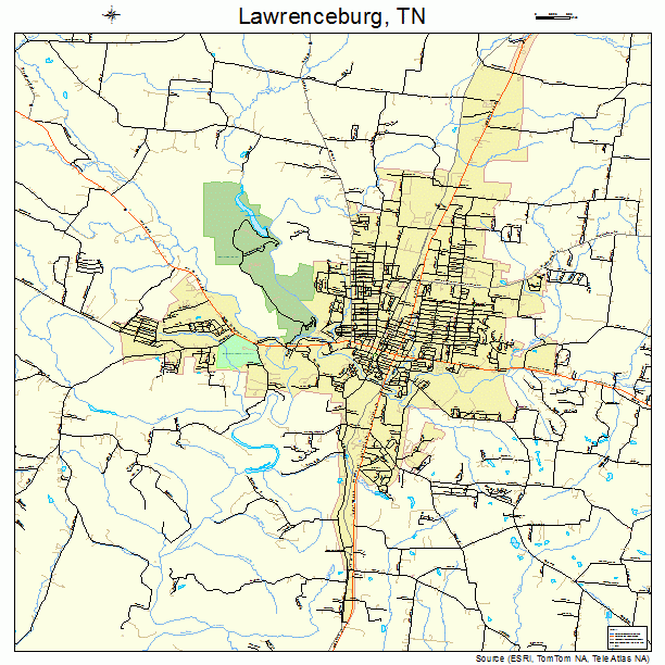Lawrenceburg, TN street map