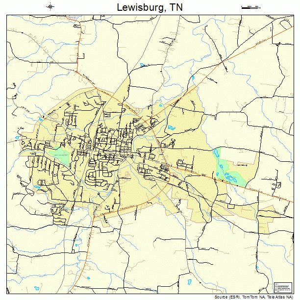 Lewisburg, TN street map