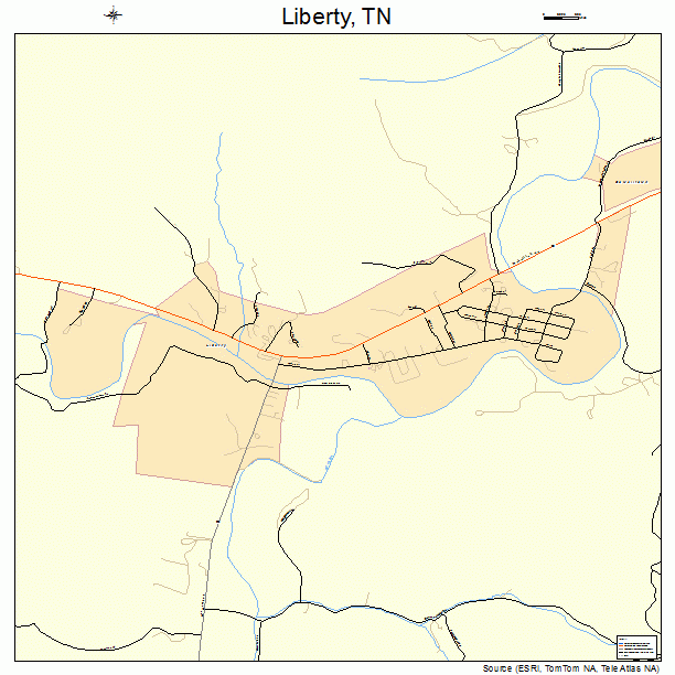 Liberty, TN street map