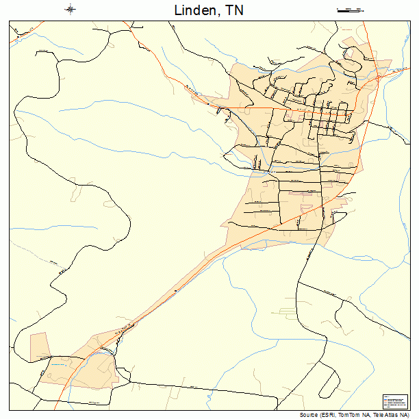 Linden, TN street map