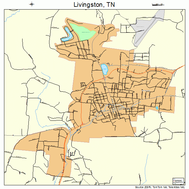 Livingston, TN street map