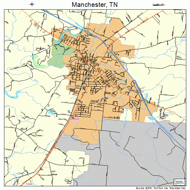 Manchester, TN street map