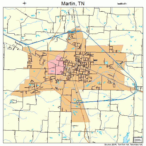 Martin, TN street map