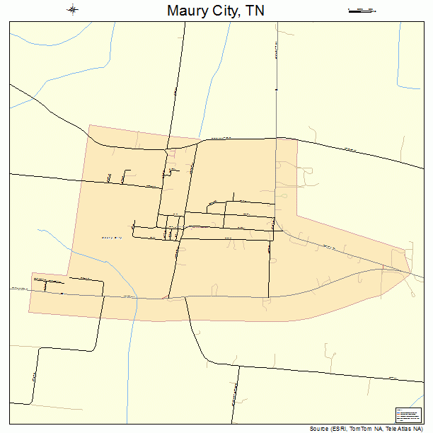 Maury City, TN street map