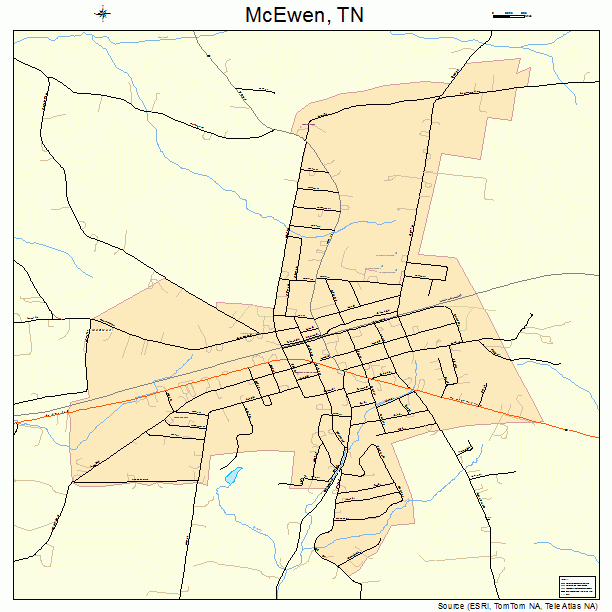McEwen, TN street map