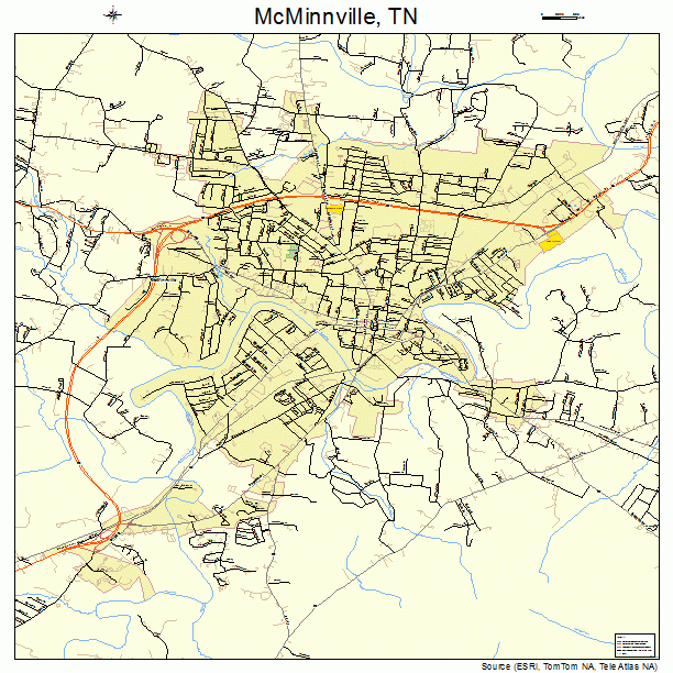 McMinnville, TN street map