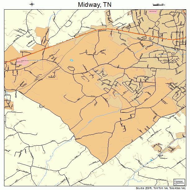 Midway, TN street map