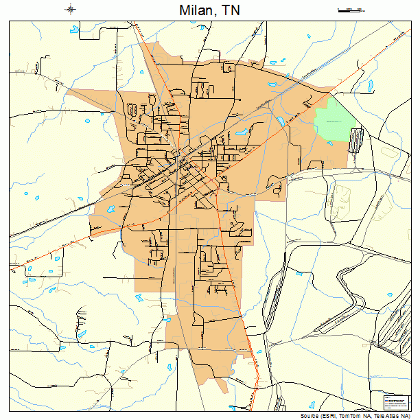 Milan, TN street map