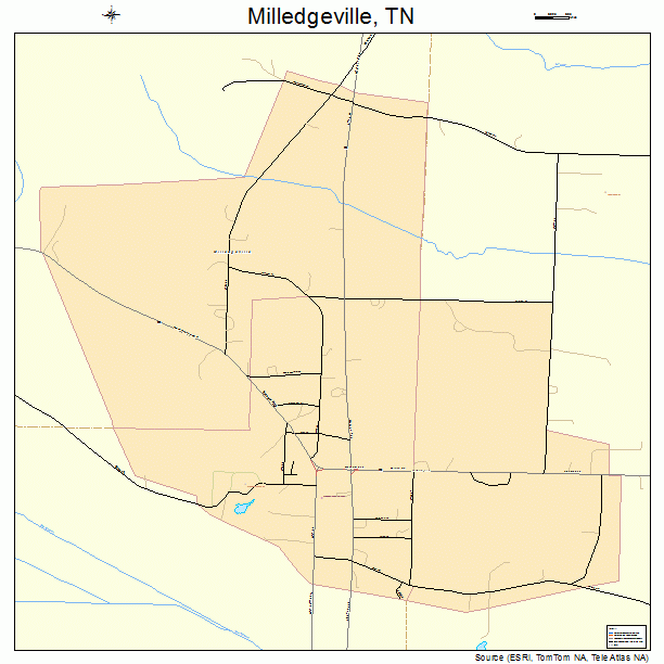 Milledgeville, TN street map