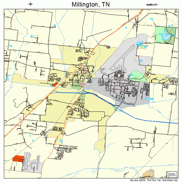 Millington, TN street map