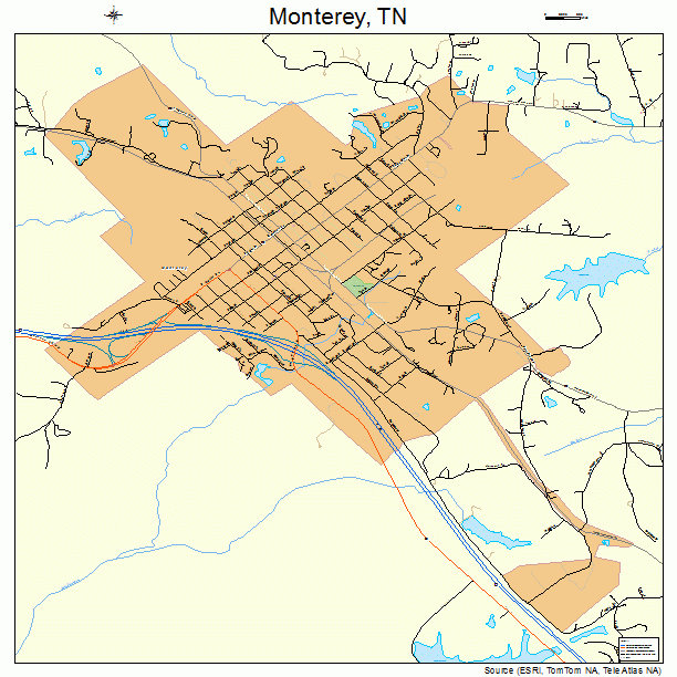 Monterey, TN street map