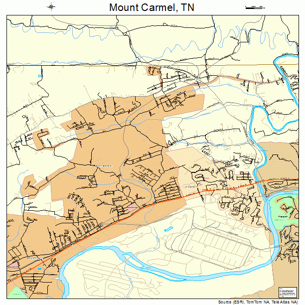 Mount Carmel, TN street map