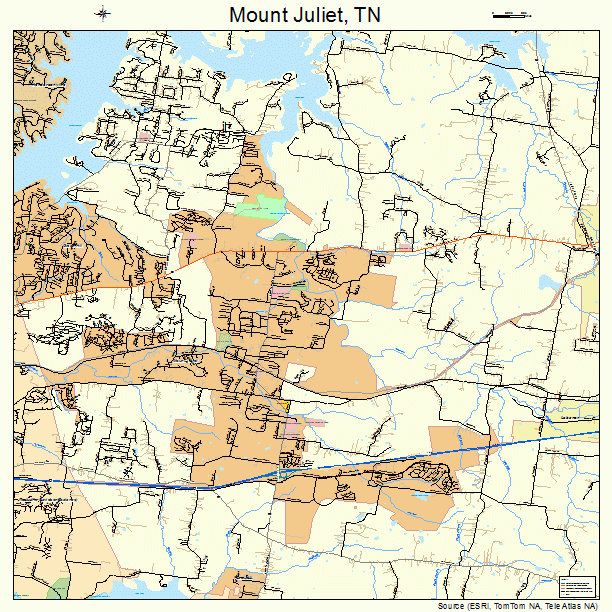 Mount Juliet, Tennessee Street Map 4750780