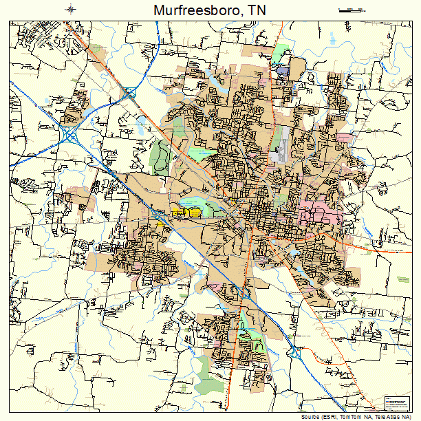 Murfreesboro, TN street map