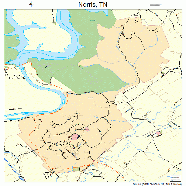 Norris, TN street map