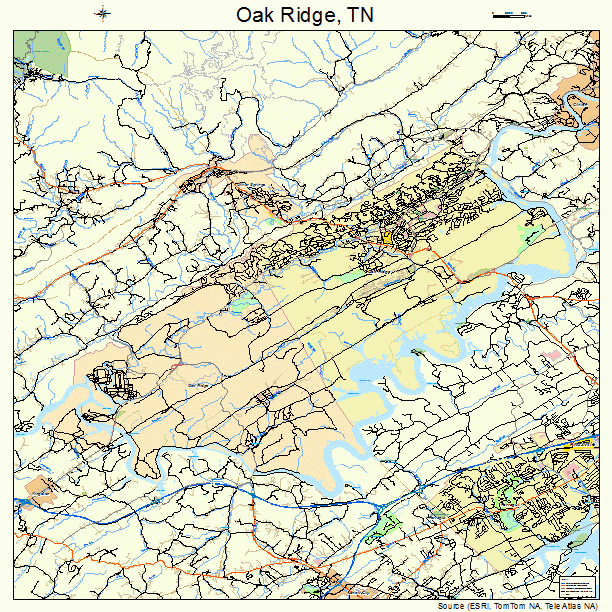 Oak Ridge, TN street map