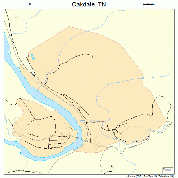 Oakdale, TN street map