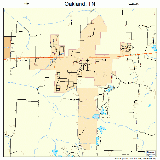 Oakland, TN street map