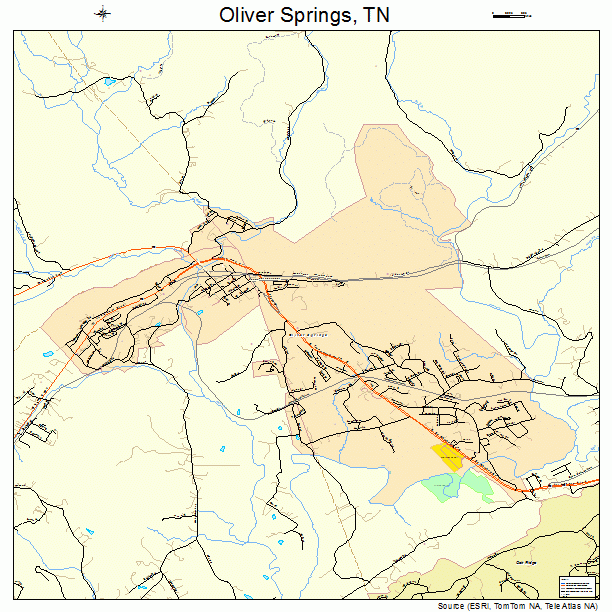 Oliver Springs, TN street map