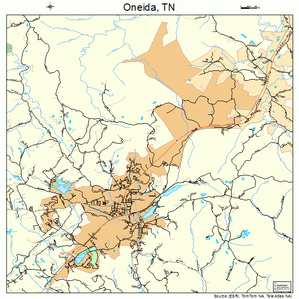 Oneida, TN street map