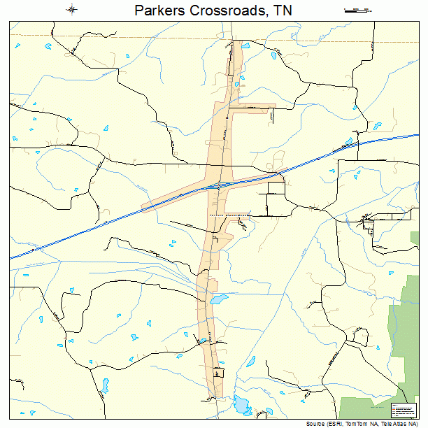 Parkers Crossroads, TN street map