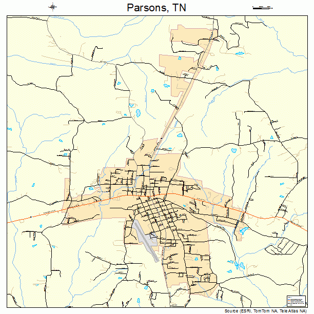 Parsons, TN street map