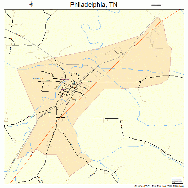Philadelphia, TN street map