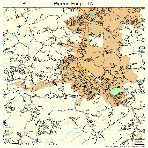 Pigeon Forge, TN street map