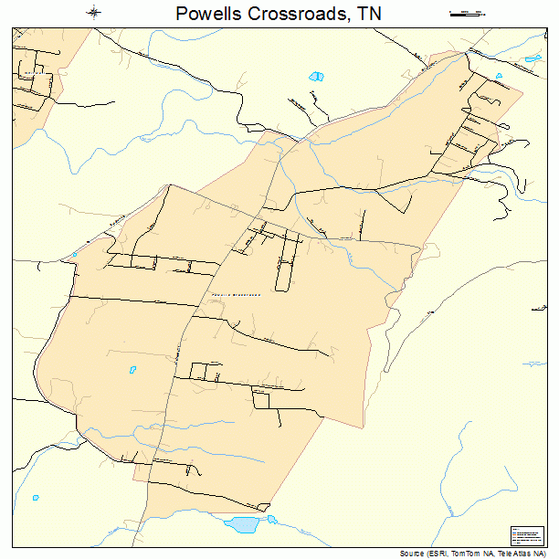 Powells Crossroads, TN street map