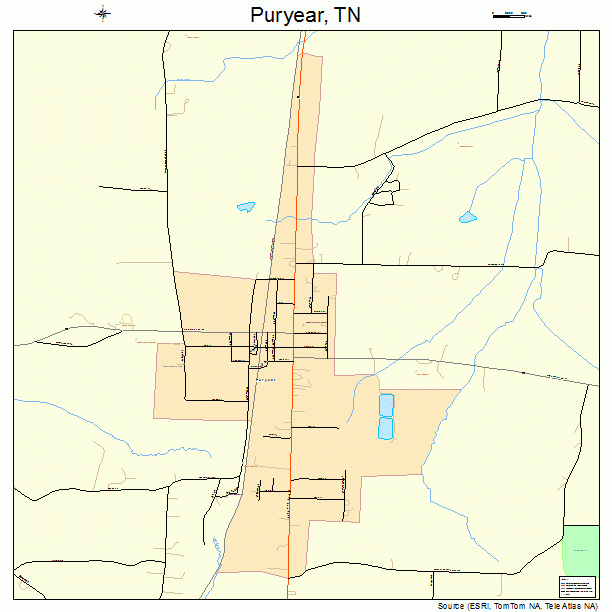 Puryear, TN street map