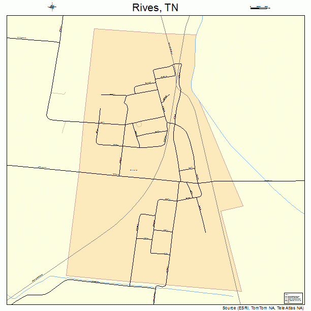 Rives, TN street map