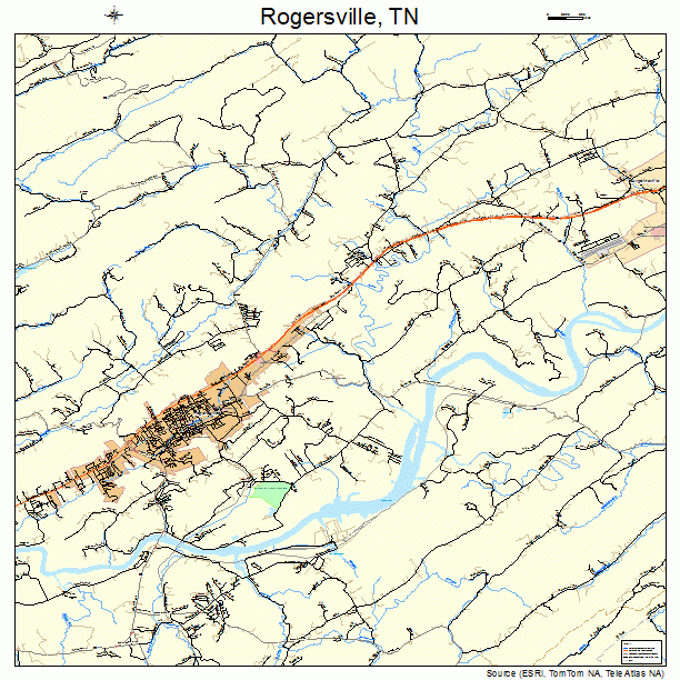 Rogersville, TN street map