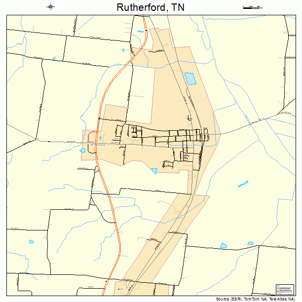 Rutherford, TN street map