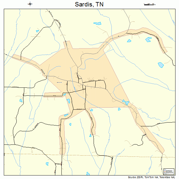 Sardis, TN street map
